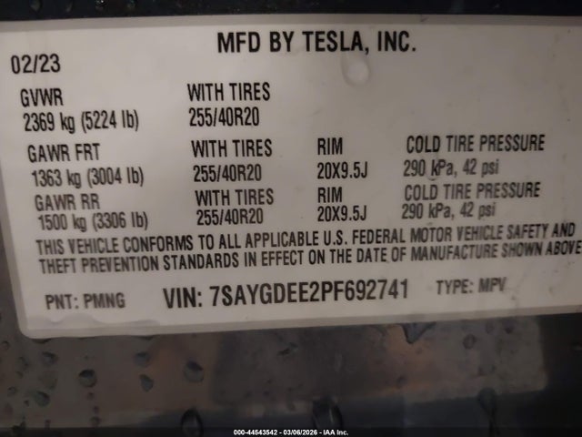 2023 TESLA MODEL Y 7SAYGDEE2PF692741 Photo 8