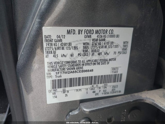 2012 FORD F-250 1FT7W2A65CEB96648 Photo 8