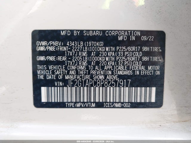 2023 SUBARU CROSSTREK JF2GTAPC8P8257917 Photo 8