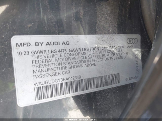 Продаж на аукціоні авто 2024 Audi A3 Premium 40 Tfsi Quattro S Tronic, vin: WAUGUDGY3RA042348, номер лоту: 44543595