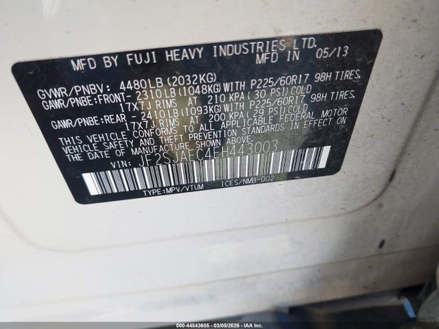 Subaru Forester 2.5i Premium 2014 JF2SJAEC4EH443003 Image 9