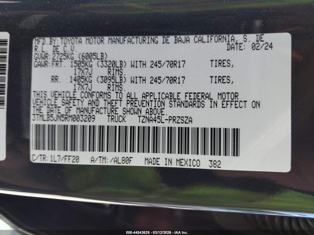 Toyota Tacoma Sr5 2024 3TMLB5JN5RM003209 Image 9
