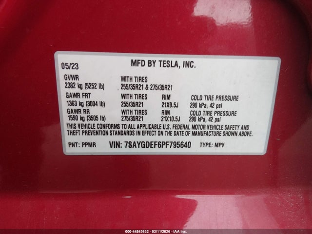 2023 TESLA MODEL Y 7SAYGDEF6PF795640 Photo 8