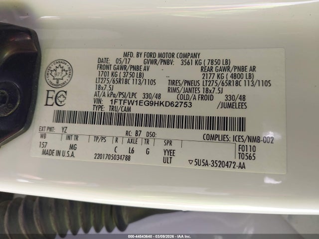 1FTFW1EG9HKD62753 Ford F-150 Xlt