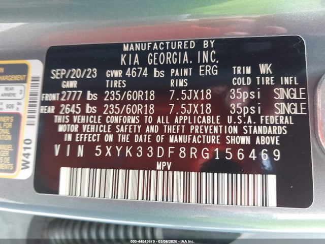 5XYK33DF8RG156469 KIA Sportage Ex