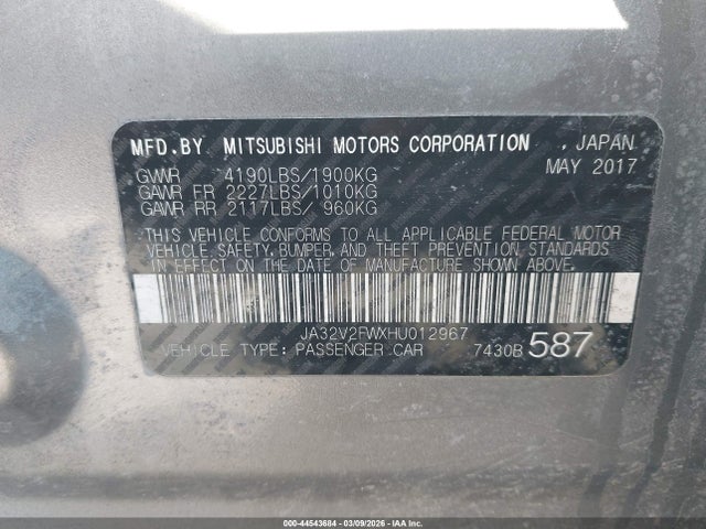 2017 MITSUBISHI LANCER JA32V2FWXHU012967 Photo 8