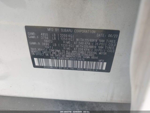 2024 SUBARU OUTBACK 4S4BTANC4R3119976 Photo 8