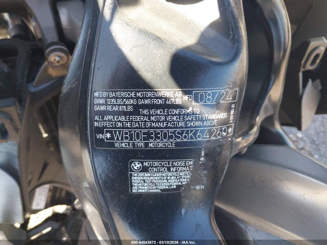 Продаж на аукціоні авто 2025 Bmw K1600 Gtl, vin: WB10F3305S6K64260, номер лоту: 44543873