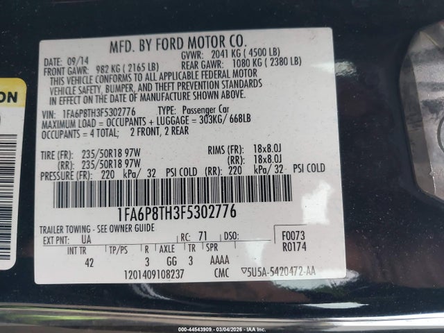 Ford Mustang Ecoboost 2015 1FA6P8TH3F5302776 Image 9