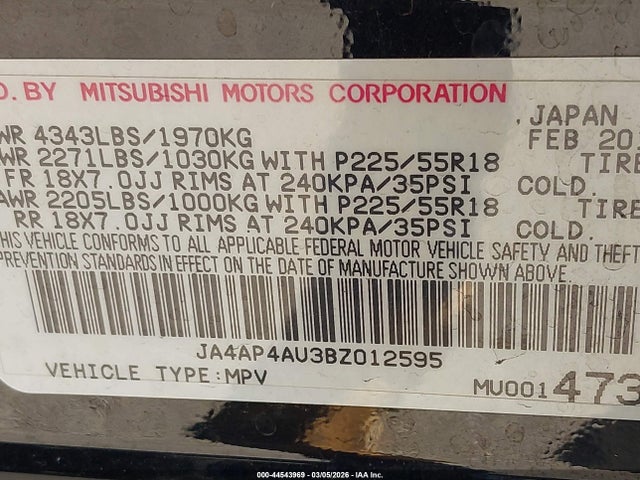 2011 MITSUBISHI OUTLANDER SPORT JA4AP4AU3BZ012595 Photo 8