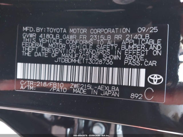 JTDBDMHE1T3028736 Toyota Corolla Hybrid Hybrid Le