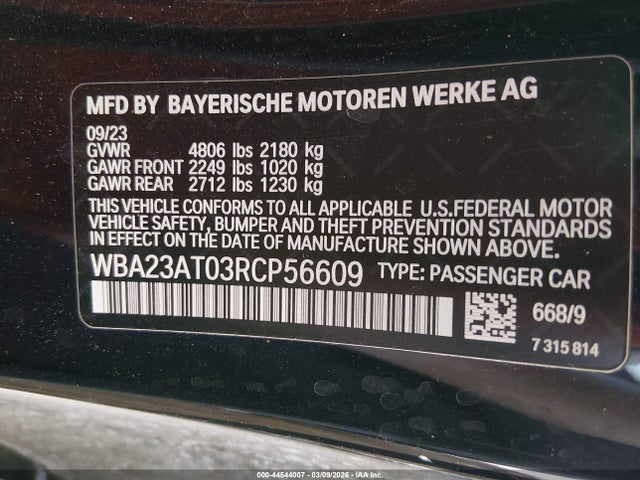BMW 430I 2024 WBA23AT03RCP56609 Image 9