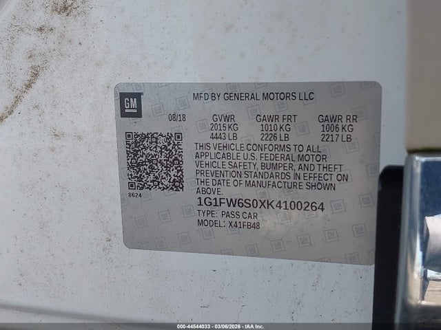 2019 CHEVROLET BOLT EV 1G1FW6S0XK4100264 Photo 8