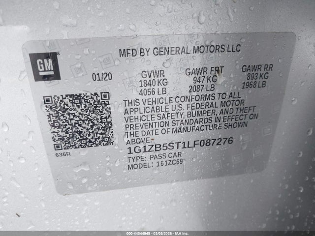 1G1ZB5ST1LF087276 Chevrolet Malibu Fwd Ls