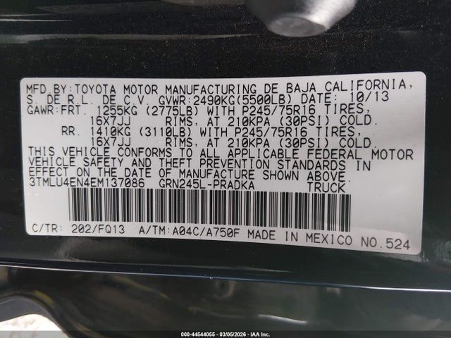 Toyota Tacoma Base V6 2014 3TMLU4EN4EM137086 Image 9