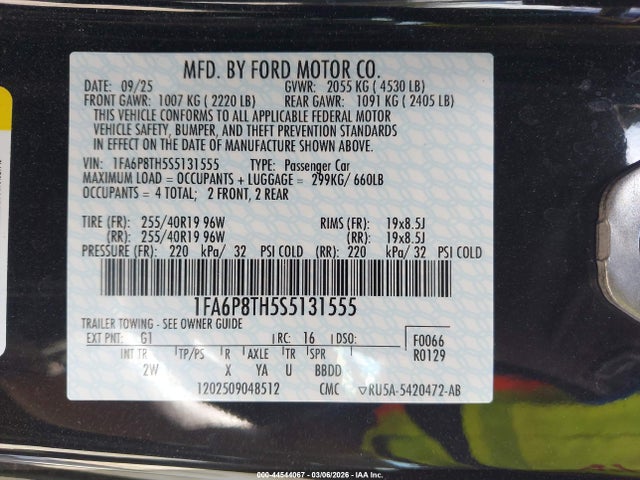 Ford Mustang Ecoboost Fastback 2025 1FA6P8TH5S5131555 Image 9