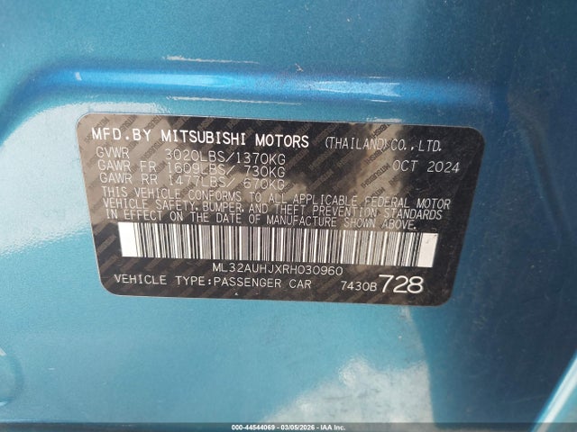 2024 MITSUBISHI MIRAGE ML32AUHJXRH030960 Photo 8