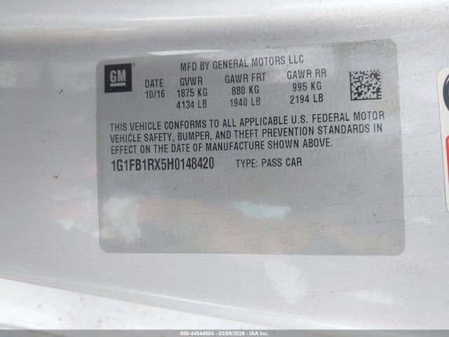 1G1FB1RX5H0148420 Chevrolet Camaro 1lt