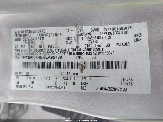 2019 FORD RANGER 1FTER4FH0KLA95788 Photo 8