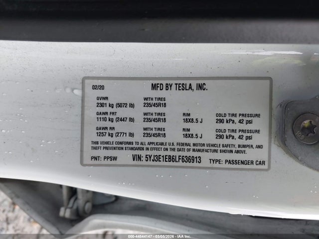2020 TESLA MODEL 3 5YJ3E1EB6LF636913 Photo 8