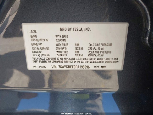 7SAYGDEE9PA198096 Tesla Model Y