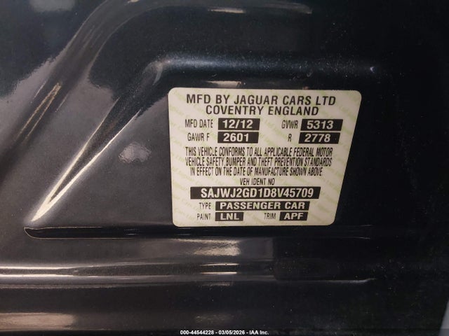 2013 JAGUAR XJ SAJWJ2GD1D8V45709 Photo 8
