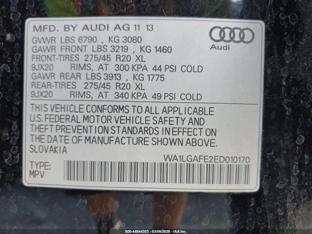 2014 AUDI Q7 WA1LGAFE2ED010170 Photo 8