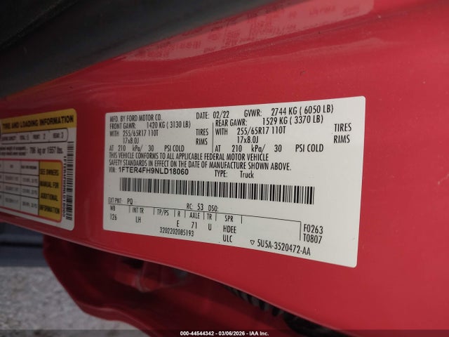 2022 FORD RANGER 1FTER4FH9NLD18060 Photo 8