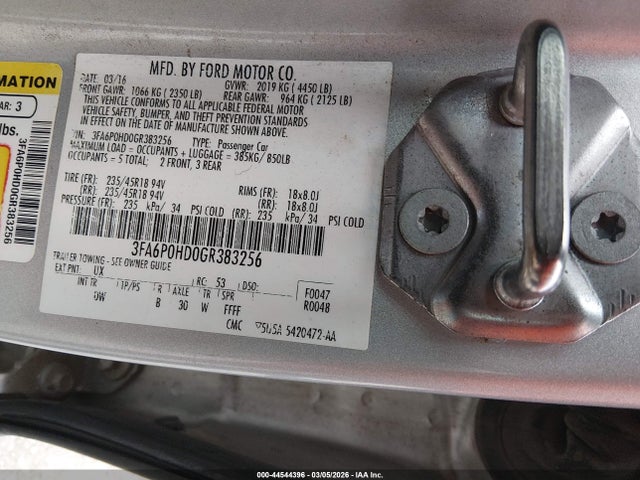 Ford FUSION SE 2016 3FA6P0HD0GR383256 Image 9
