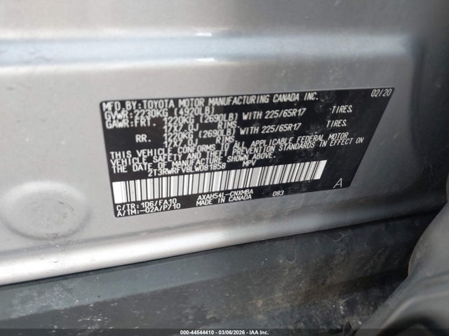 2020 TOYOTA RAV4 HYBRID 2T3RWRFV8LW081858 Photo 8