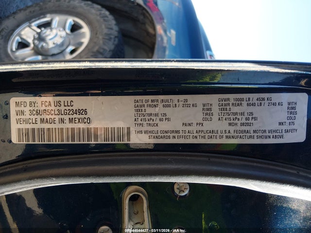 3C6UR5CL3LG234926 RAM 2500 Tradesman 4x4 6&#039;4 Box