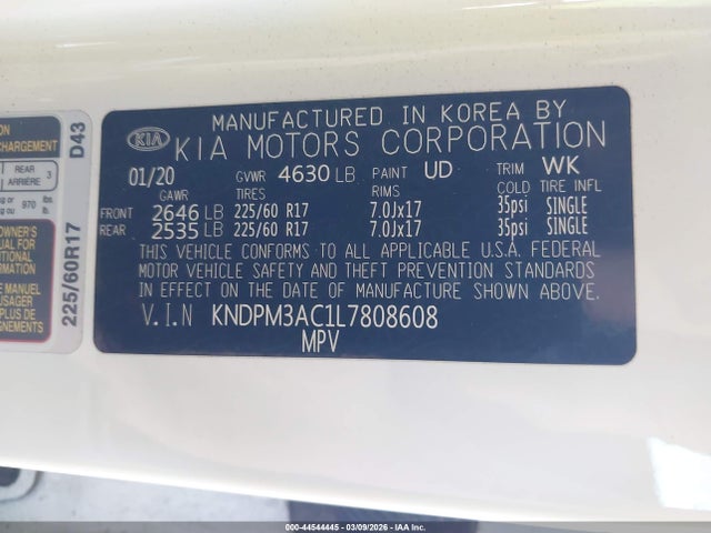 KIA Sportage Lx 2020 KNDPM3AC1L7808608 Image 9