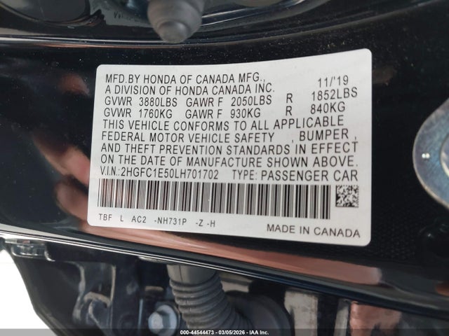2HGFC1E50LH701702 Honda CIVIC SI SEDAN