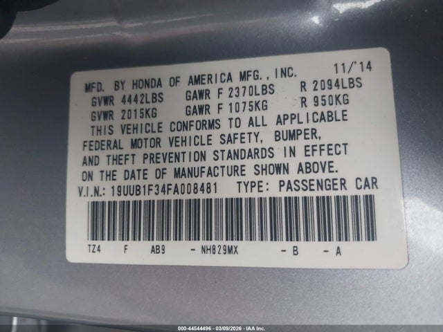 2015 ACURA TLX 19UUB1F34FA008481 Photo 8