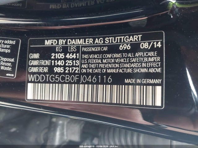 44544510 :رقم المزاد ، WDDTG5CB0FJ046116 vin ، 2015 Mercedes-benz Gla 45 Amg 4matic مزاد بيع
