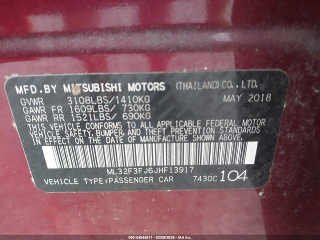 2018 MITSUBISHI MIRAGE G4 ML32F3FJ6JHF13917 Photo 8