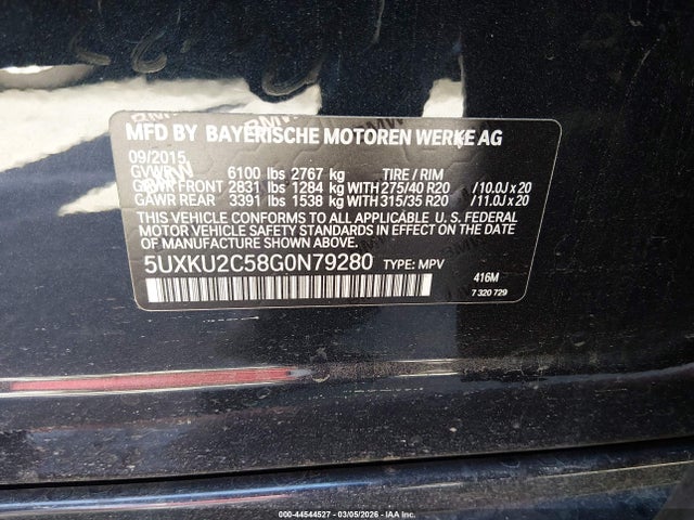 2016 Bmw X6 Xdrive35i მანქანა იყიდება აუქციონზე, vin: 5UXKU2C58G0N79280, აუქციონის ნომერი: 44544527