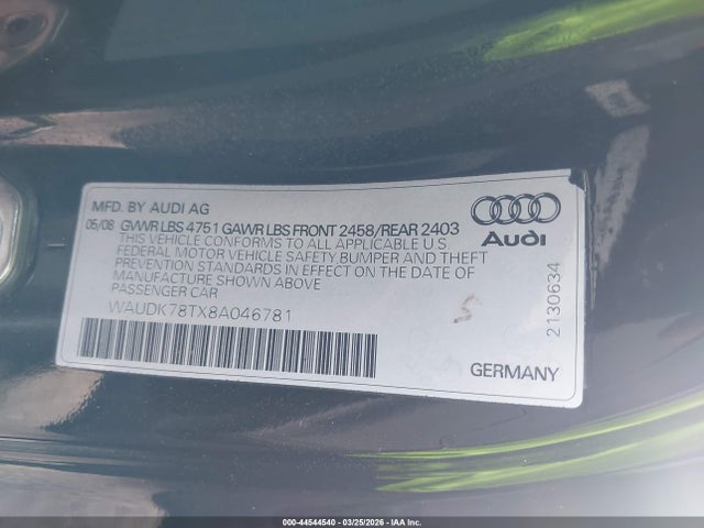 2011 AUDI A5 WAUCFAFR1BA073878 Photo 8