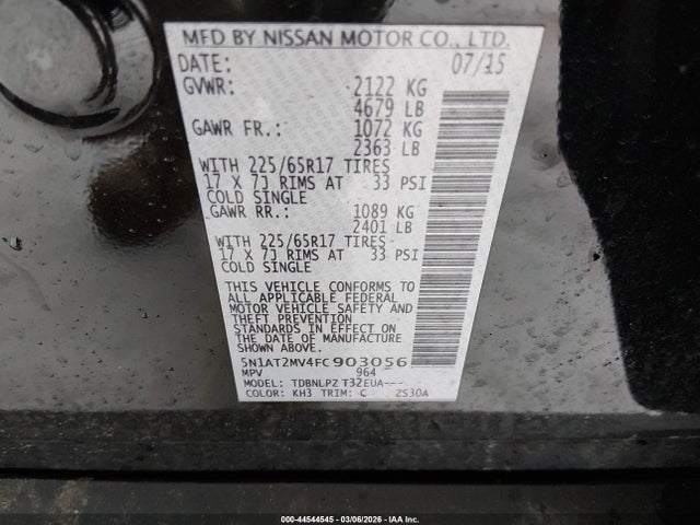 Nissan ROGUE S 2015 5N1AT2MV4FC903056 Image 9