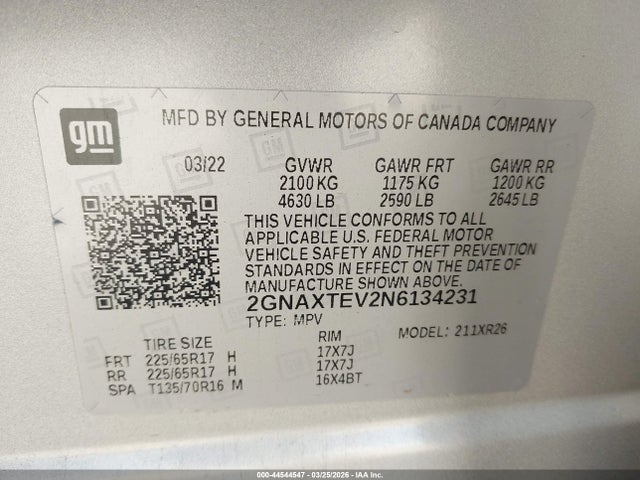 2022 CHEVROLET EQUINOX 2GNAXTEV2N6134231 Photo 8