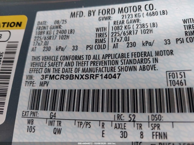 3FMCR9BNXSRF14047 Ford Bronco Sport Big Bend