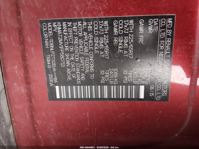 Nissan ROGUE S 2015 KNMAT2MV1FP580713 Image 9
