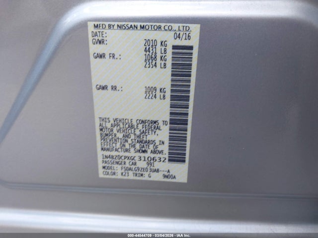 Nissan Leaf Sl 2016 1N4BZ0CPXGC310632 Image 9