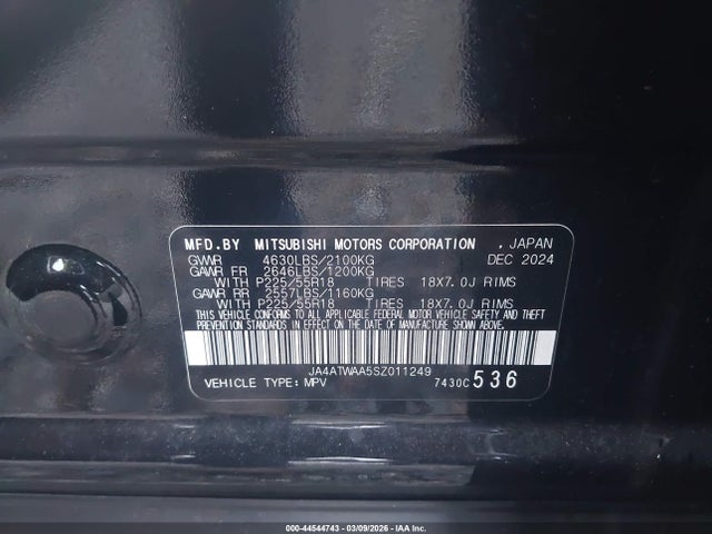 2025 MITSUBISHI ECLIPSE CROSS JA4ATWAA5SZ011249 Photo 8