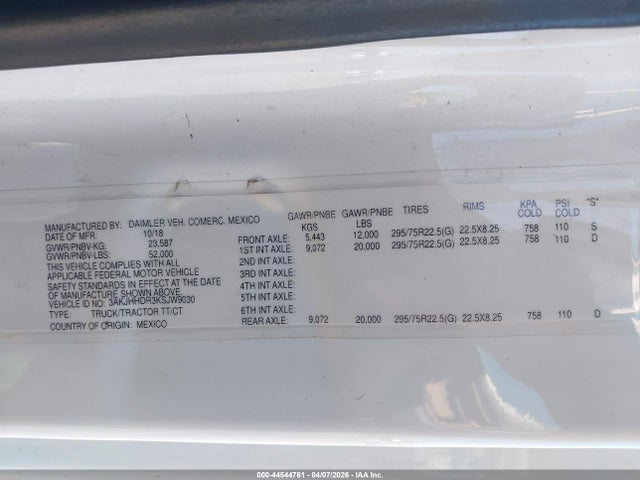 Freightliner New Cascadia 126 2019 3AKJHHDR3KSJW9030 Image 8