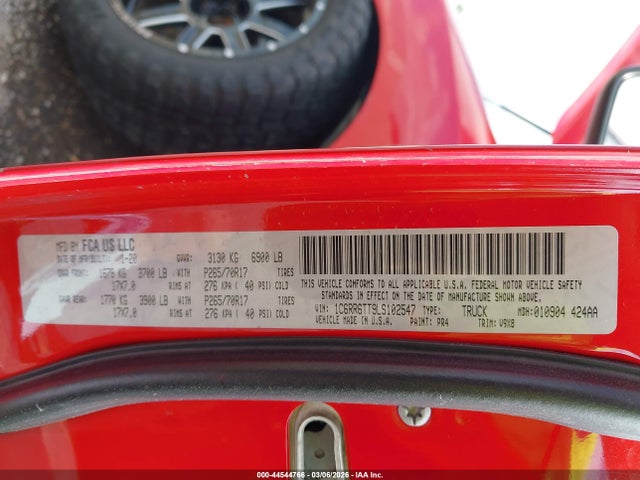 Продаж на аукціоні авто 2020 Ram 1500 Classic Slt  4x2 6'4 Box, vin: 1C6RR6TT9LS102547, номер лоту: 44544766