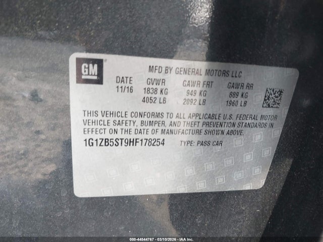 1G1ZB5ST9HF178254 Chevrolet MALIBU LS