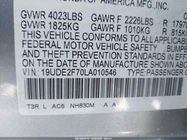 2020 ACURA ILX 19UDE2F70LA010546 Photo 8