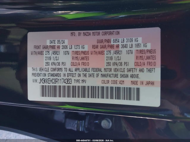 2024 MAZDA CX-90 JM3KKEHC8R1174363 Photo 8