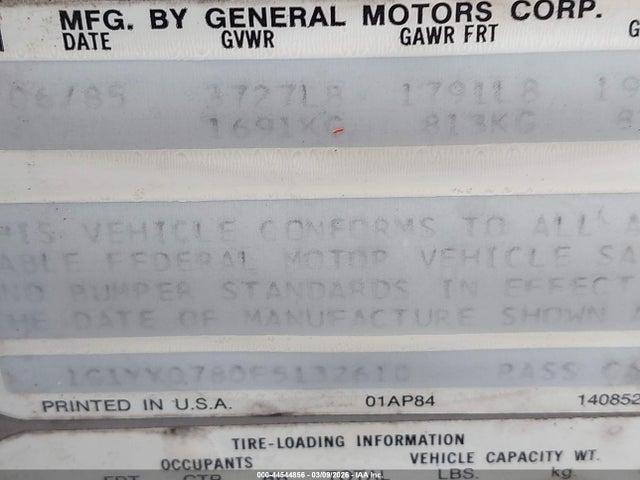 1985 CHEVROLET CORVETTE 1G1YY0780F5132610 Photo 8